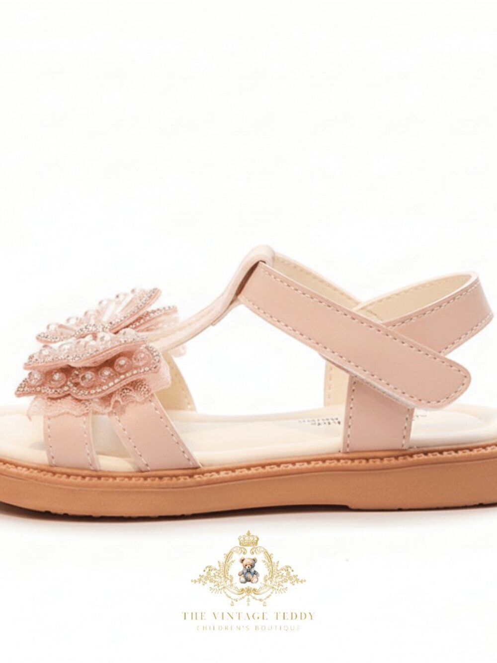 NWT Pretty Girls Beaded Butterfly Sandals Children's Shoes Kids Sandals Pink 8.5 - Picture 2 of 3